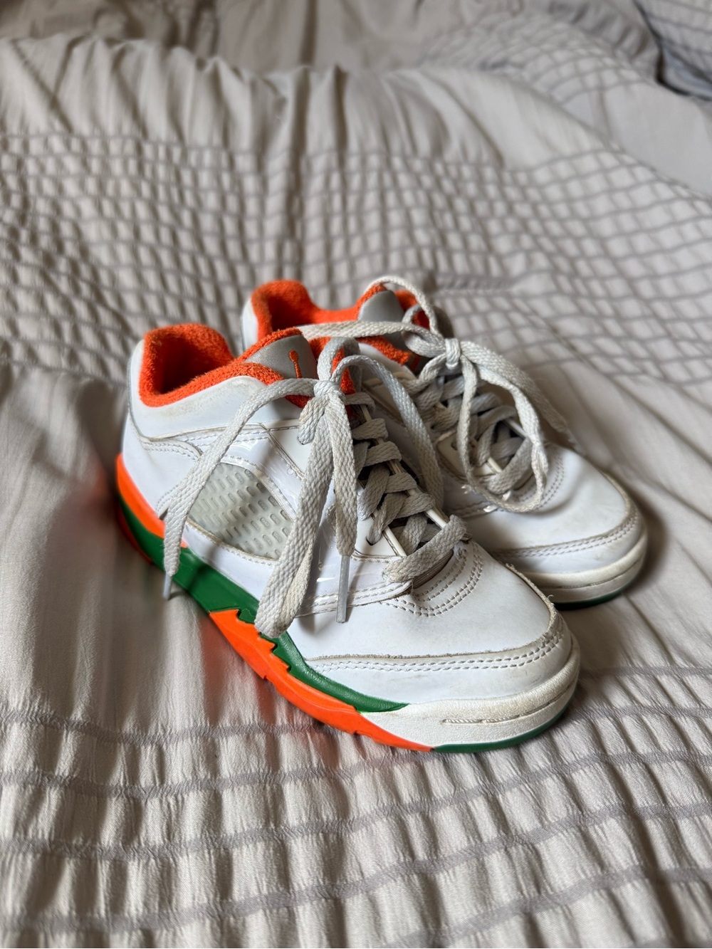 Air Jordan 5 Retro Low Miami Hurricanes FQ1316-018 Kids Shoes Size 11C